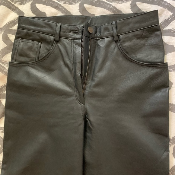 Black Leather Pants - Picture 2 of 4